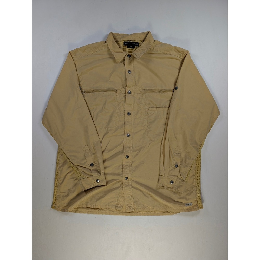 ExOfficio Air Strip Mens XXL Tan Khaki Long Sleeve Ventilated Hiking Shirt